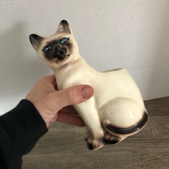 Vtg Mid Century Siamese Cat Planter - Picture 14 of 14